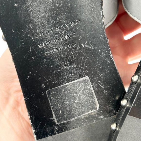 Jenni Kayne Gray Studded Leather Slip On Mule Shoes - Picture 7 of 14